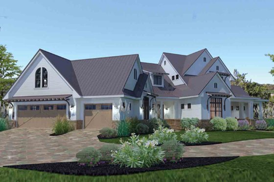 Exterior - Front Elevation 6 for Farmhouse House Plan #120-195 - 3 bed, 2.5 bath