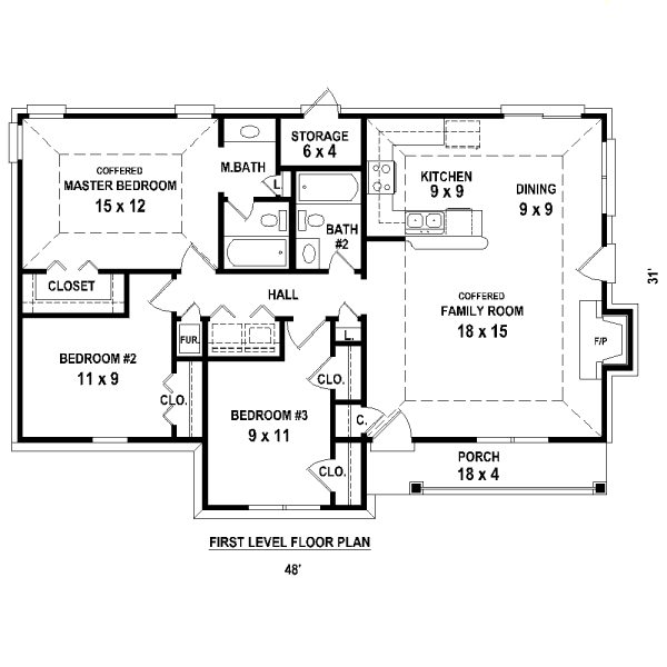 Ranch Floor Plan - Main Floor Plan #81-13866