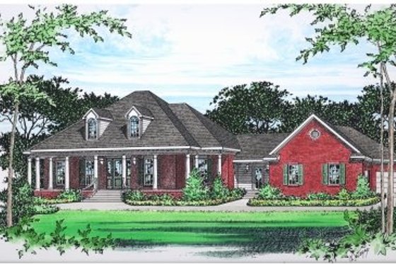 Exterior - Front Elevation for Southern House Plan #15-250 - 3 bed, 2.5 bath