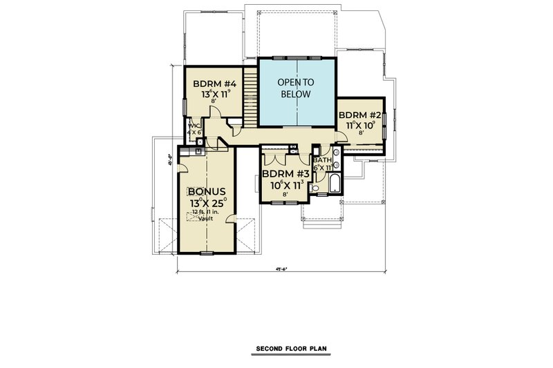 Home Plan - Floor Plan - Upper Floor for Craftsman House Plan #1070-13 - 4 bed, 2.5 bath
