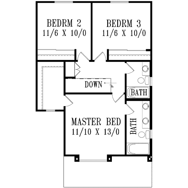 Home Plan - Adobe / Southwestern Floor Plan - Upper Floor Plan #1-1069