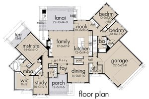 Floor Plan - Main Floor for Ranch House Plan #120-194 - 3 bed, 3 bath