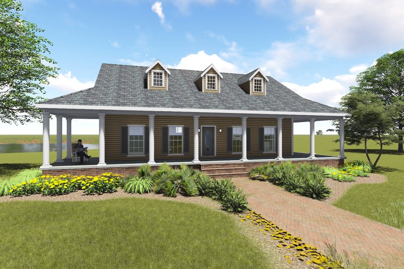 House Plan Design - Country Exterior - Front Elevation Plan #44-196