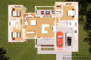 Floor Plan - Main Floor for Traditional House Plan #513-17 - 3 bed, 2 bath