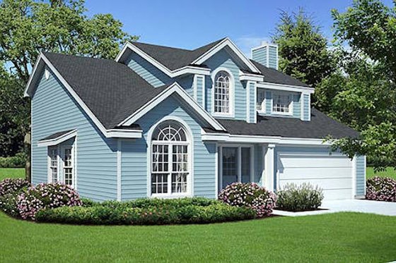 Exterior - Front Elevation for Traditional House Plan #312-534 - 3 bed, 2.5 bath
