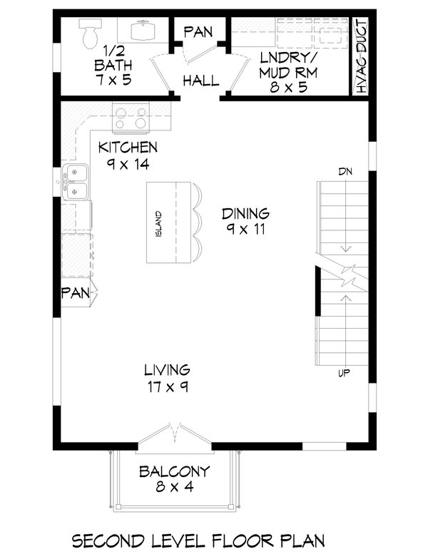 House Blueprint - Floor Plan - Main Floor for Contemporary House Plan #932-1455 - 2 bed, 2.5 bath