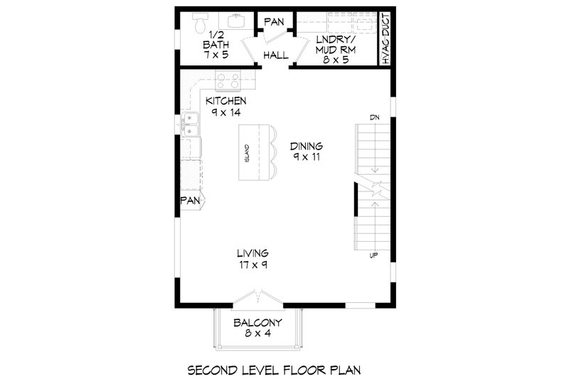 House Blueprint - Floor Plan - Main Floor for Contemporary House Plan #932-1455 - 2 bed, 2.5 bath