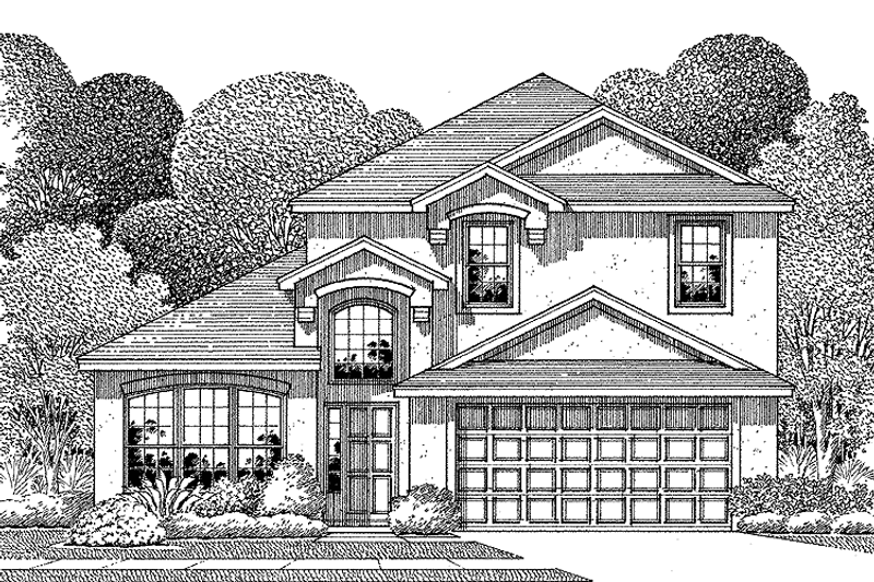 Architectural House Design - Exterior - Front Elevation 3 for Mediterranean House Plan #999-69 - 3 bed, 2.5 bath