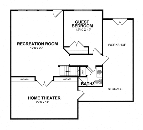 Home Plan - Craftsman Floor Plan - Lower Floor Plan #316-263