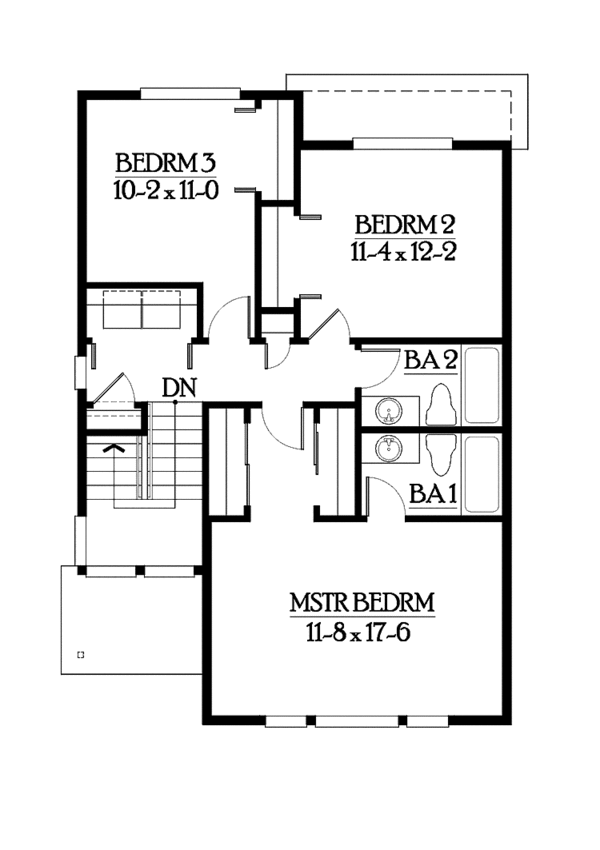 Architectural House Design - Craftsman Floor Plan - Upper Floor Plan #132-558