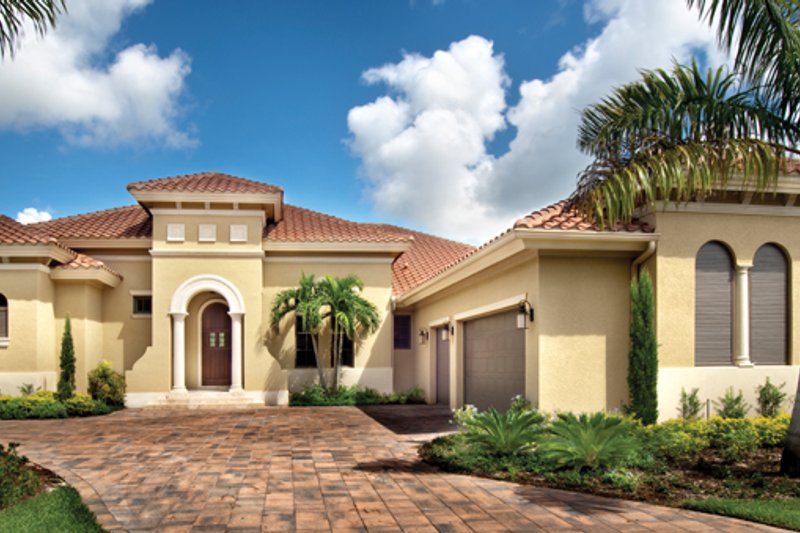 House Blueprint - Exterior - Front Elevation 4 for Mediterranean House Plan #930-446 - 3 bed, 3.5 bath