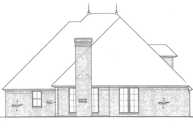 Dream House Plan - Exterior - Rear Elevation for Country House Plan #310-1270 - 4 bed, 3 bath