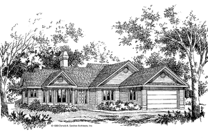Ranch Exterior - Front Elevation Plan #929-73
