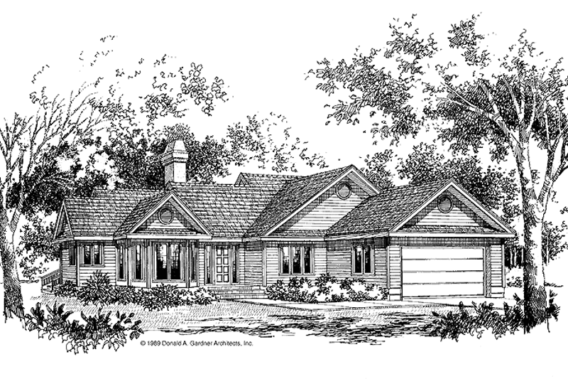 Architectural House Design - Ranch Exterior - Front Elevation Plan #929-73
