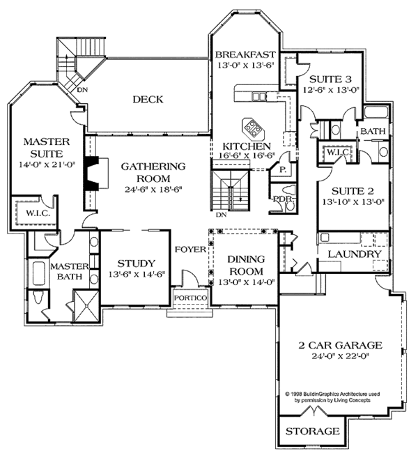 Dream House Plan - Country Floor Plan - Main Floor Plan #453-438