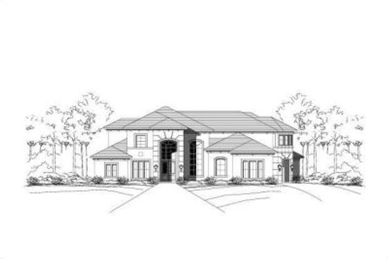 Exterior - Front Elevation for Mediterranean House Plan #411-242 - 5 bed, 5 bath