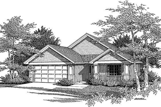 Exterior - Front Elevation 3 for Bungalow House Plan #48-730 - 2 bed, 2 bath