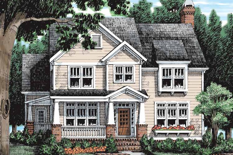 House Blueprint - Exterior - Front Elevation 8 for Craftsman House Plan #927-935 - 4 bed, 3.5 bath