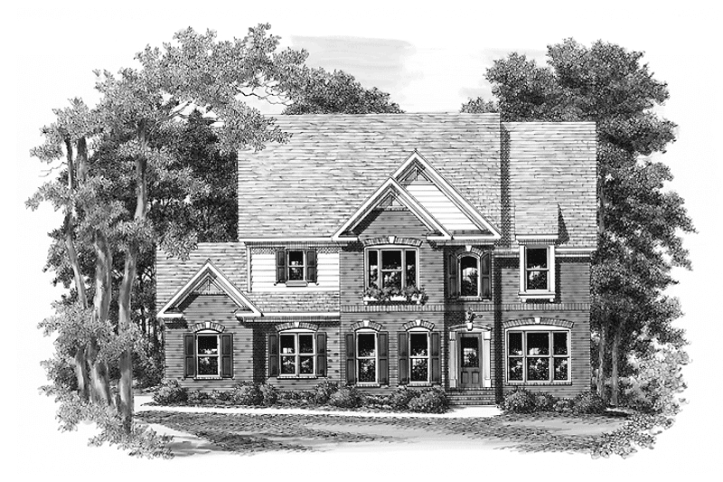 House Blueprint - Exterior - Front Elevation 3 for Colonial House Plan #927-848 - 5 bed, 4 bath