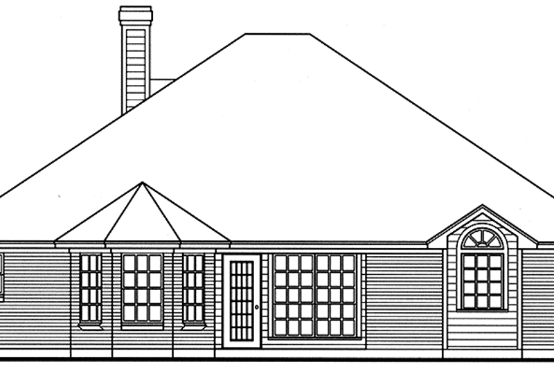 Home Plan - Exterior - Rear Elevation for Country House Plan #42-713 - 3 bed, 2 bath