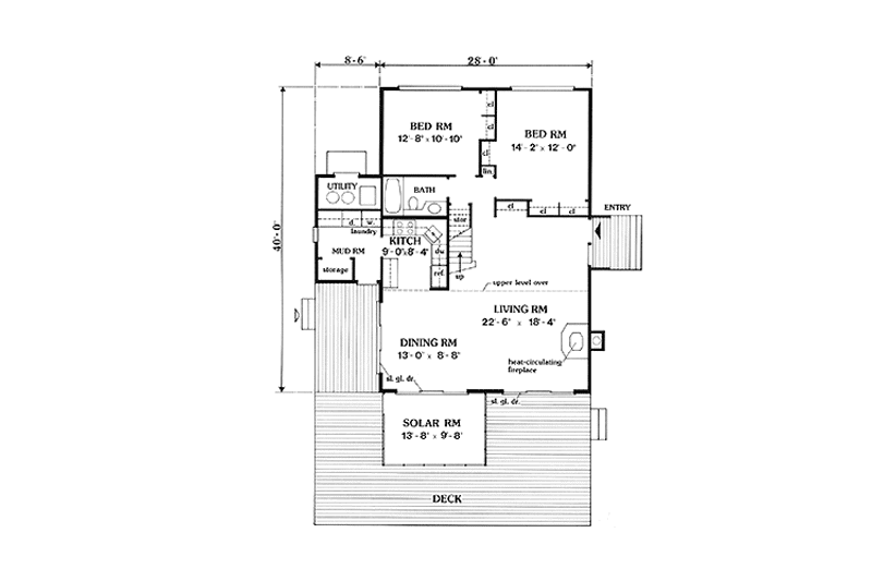 Architectural House Design - Floor Plan - Main Floor for Contemporary House Plan #456-113 - 3 bed, 2 bath