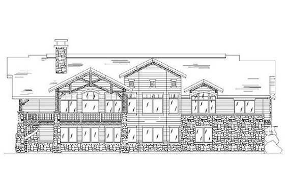 Exterior - Rear Elevation for Traditional House Plan #5-302 - 4 bed, 4.5 bath