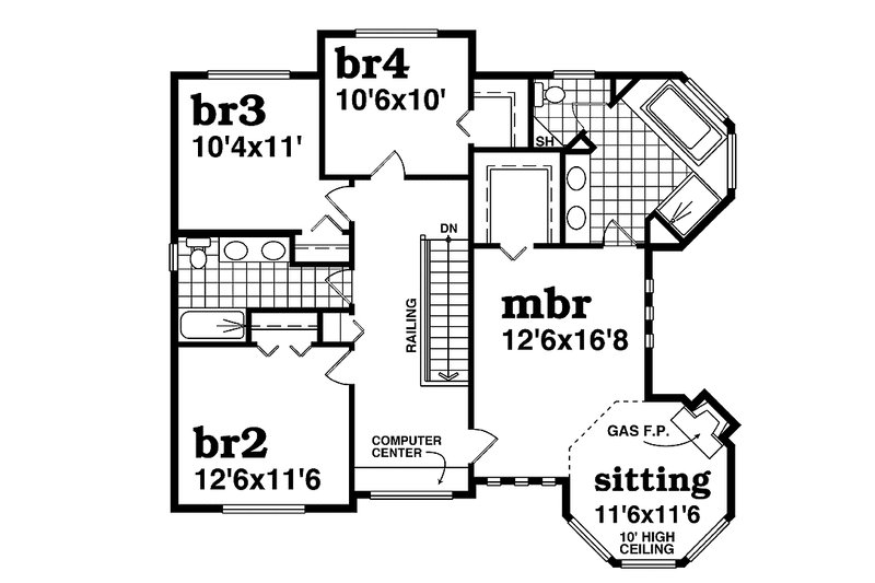 Dream House Plan - Floor Plan - Upper Floor for Victorian House Plan #47-1027 - 4 bed, 2.5 bath