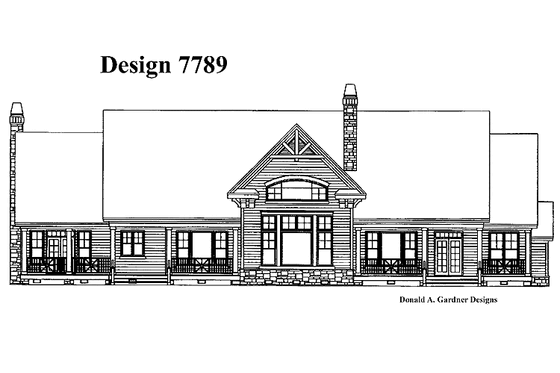 Exterior - Rear Elevation for Craftsman House Plan #929-444 - 4 bed, 3 bath