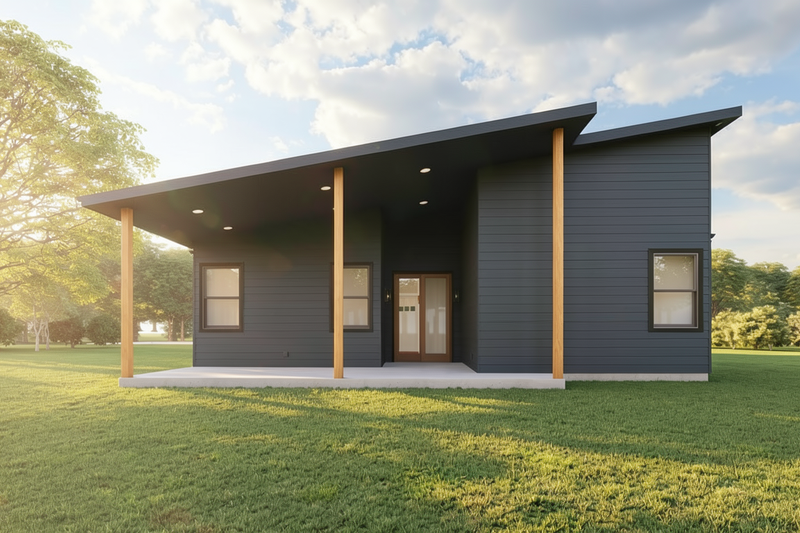 House Design - Exterior - Rear Elevation for Contemporary House Plan #1127-2 - 3 bed, 2 bath