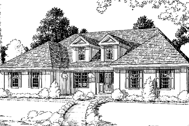 Dream House Plan - Country Exterior - Front Elevation Plan #1029-40