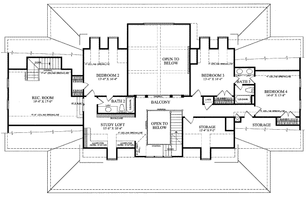 Farmhouse Floor Plan - Upper Floor Plan #137-190