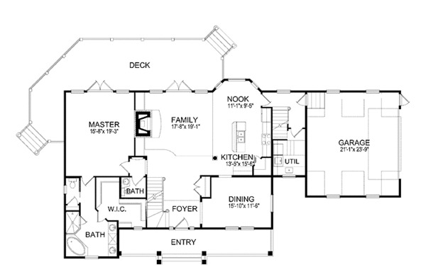 House Plan Design - Log Floor Plan - Main Floor Plan #417-564