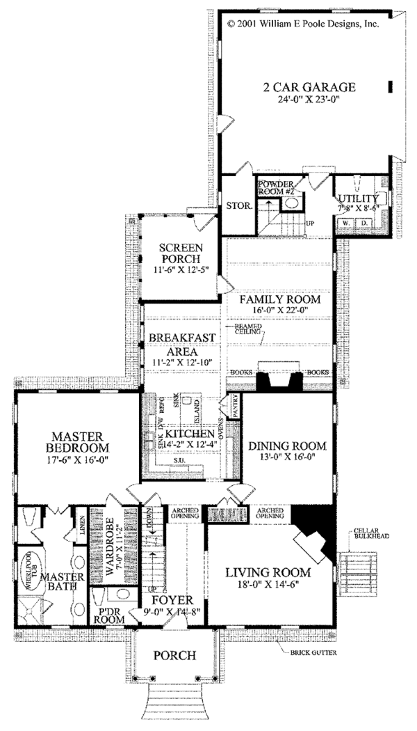 Architectural House Design - Colonial Floor Plan - Main Floor Plan #137-355