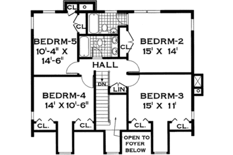 Home Plan - Floor Plan - Upper Floor for Farmhouse House Plan #3-217 - 5 bed, 3.5 bath