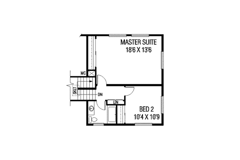 House Plan Design - Floor Plan - Upper Floor for Traditional House Plan #60-393 - 3 bed, 2 bath