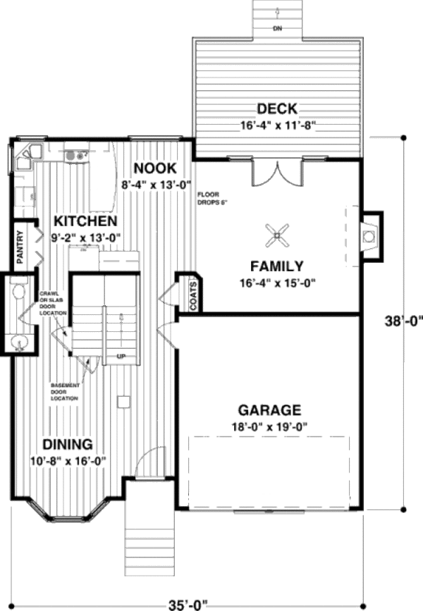 Architectural House Design - European Floor Plan - Main Floor Plan #56-556
