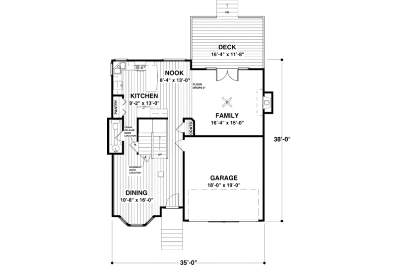 Architectural House Design - Floor Plan - Main Floor for European House Plan #56-556 - 3 bed, 2.5 bath