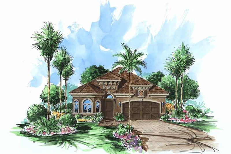 Dream House Plan - Mediterranean Exterior - Front Elevation Plan #1017-83