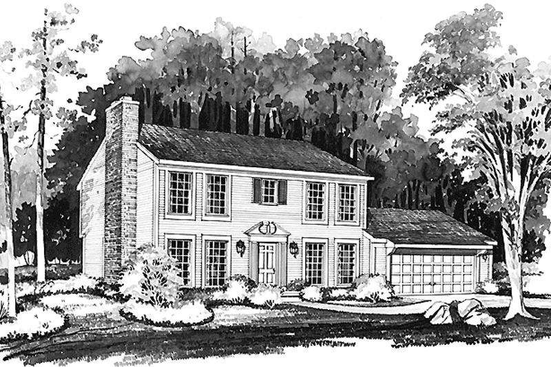 Architectural House Design - Colonial Exterior - Front Elevation Plan #72-761