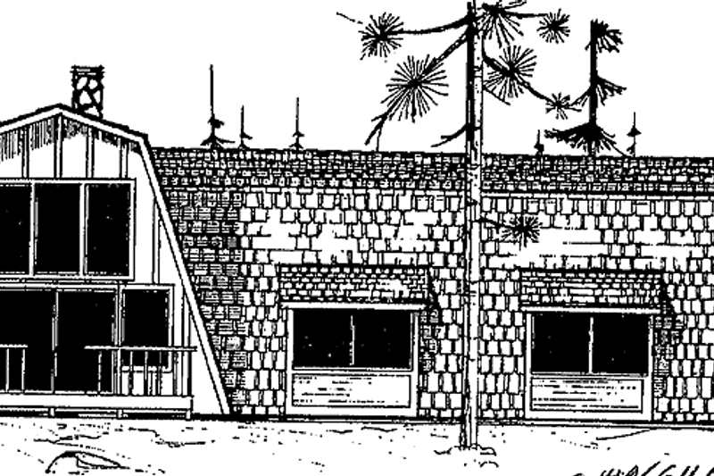 Home Plan - Contemporary Exterior - Front Elevation Plan #60-856