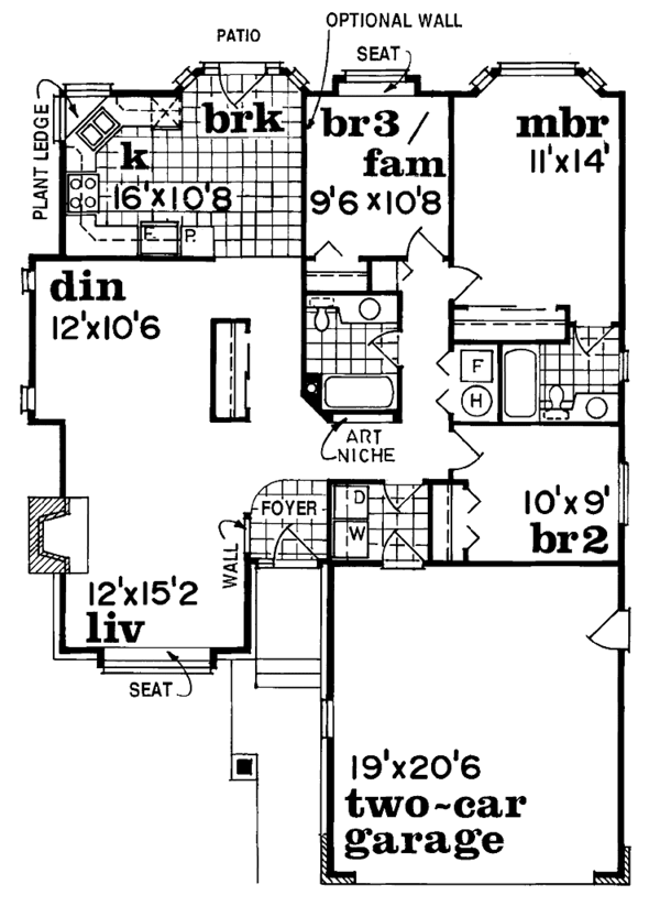 Home Plan - Mediterranean Floor Plan - Main Floor Plan #47-793