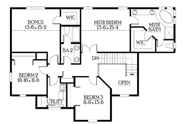 Home Plan - Craftsman Floor Plan - Upper Floor Plan #132-303