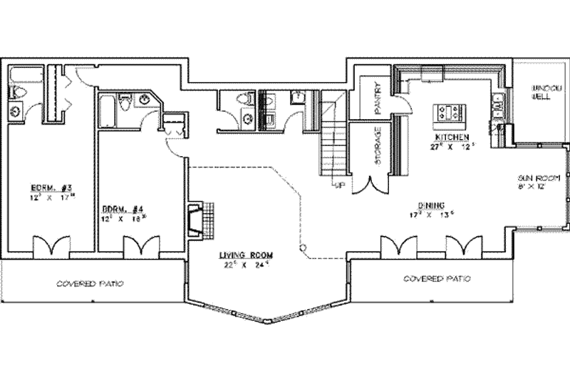 Dream House Plan - Floor Plan - Main Floor for Modern House Plan #117-153 - 5 bed, 5.5 bath