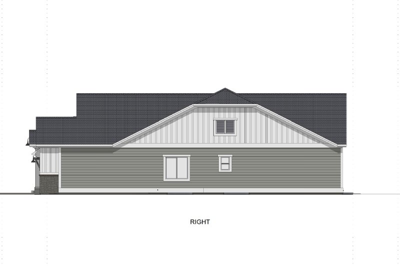 Home Plan - Exterior - Other Elevation 3 for Ranch House Plan #1069-23 - 3 bed, 2 bath