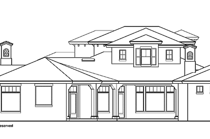 Home Plan - Exterior - Rear Elevation for Mediterranean House Plan #1019-7 - 5 bed, 4.5 bath