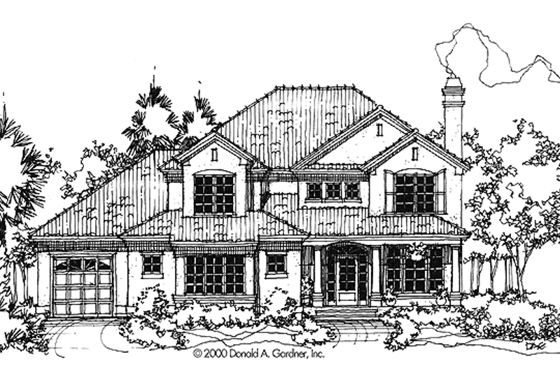 Architectural House Design - Exterior - Front Elevation 3 for Mediterranean House Plan #929-593 - 4 bed, 2.5 bath