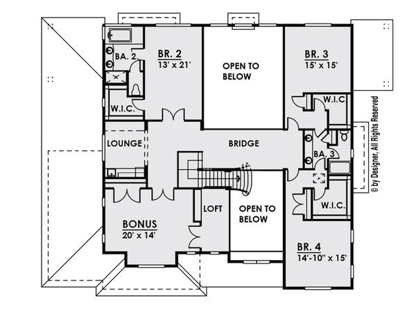 House Plan Design - Craftsman Floor Plan - Upper Floor Plan #1066-26