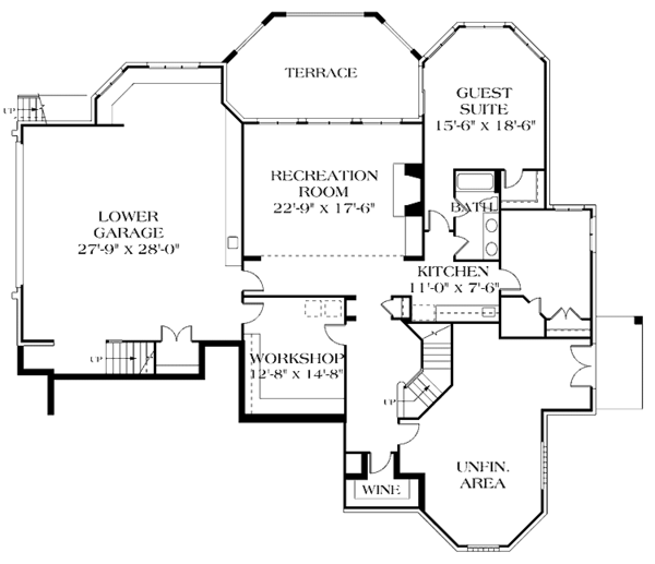 Home Plan - Traditional Floor Plan - Lower Floor Plan #453-196
