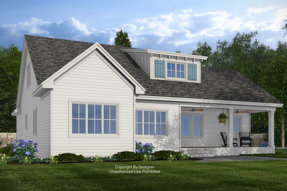 Exterior - Rear Elevation for Farmhouse House Plan #51-1412 - 4 bed, 3.5 bath
