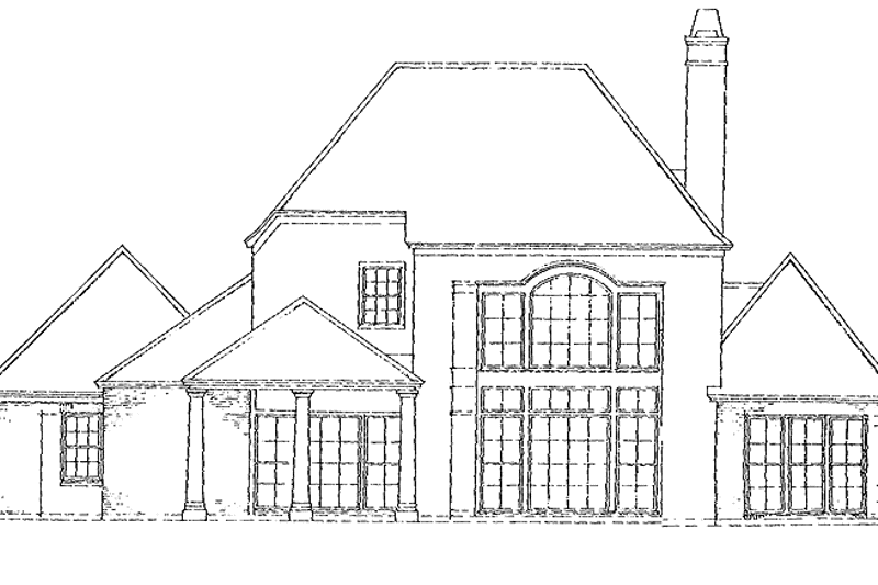 Home Plan - Exterior - Rear Elevation for Country House Plan #301-126 - 5 bed, 3.5 bath
